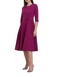 Lynette Crepe Belted Midi-Dress