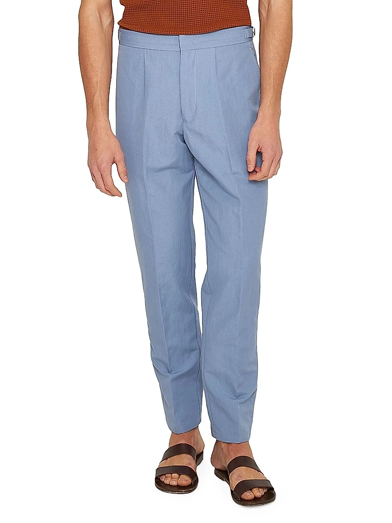 Carsyn Linen & Cotton-Blend Trousers