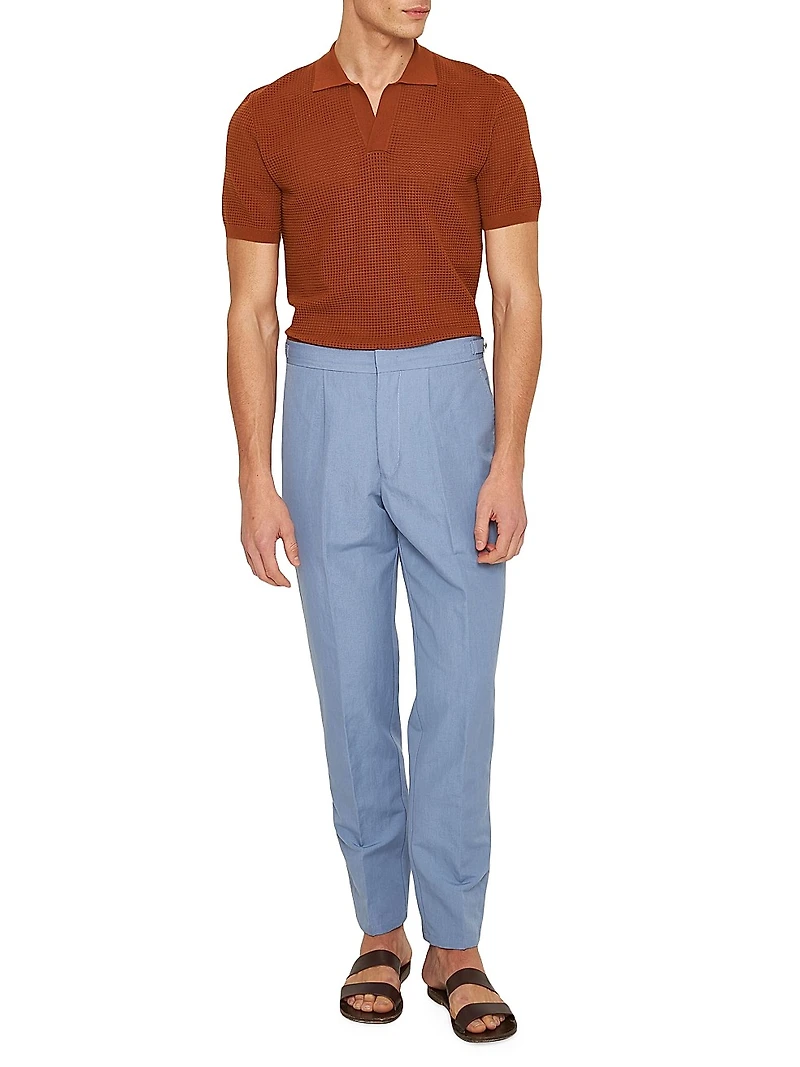 Carsyn Linen & Cotton-Blend Trousers