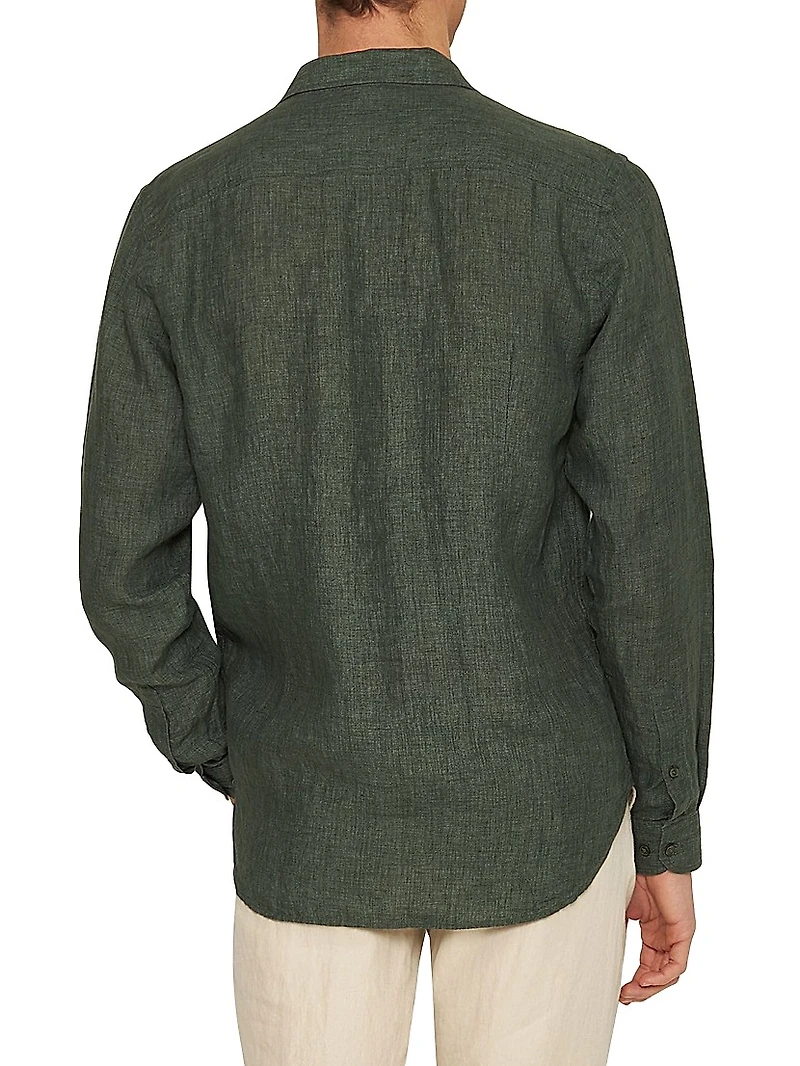 Giles Linen Button-Front Shirt