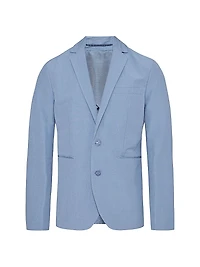 Garret Linen & Cotton-Blend Two-Button Blazer
