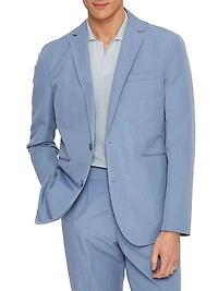 Garret Linen & Cotton-Blend Two-Button Blazer