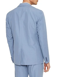 Garret Linen & Cotton-Blend Two-Button Blazer