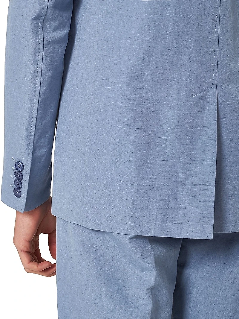 Garret Linen & Cotton-Blend Two-Button Blazer