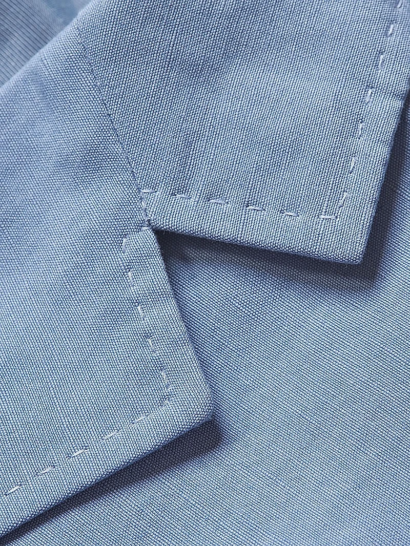 Garret Linen & Cotton-Blend Two-Button Blazer