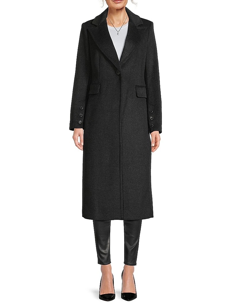 Reefer Wool-Blend Coat