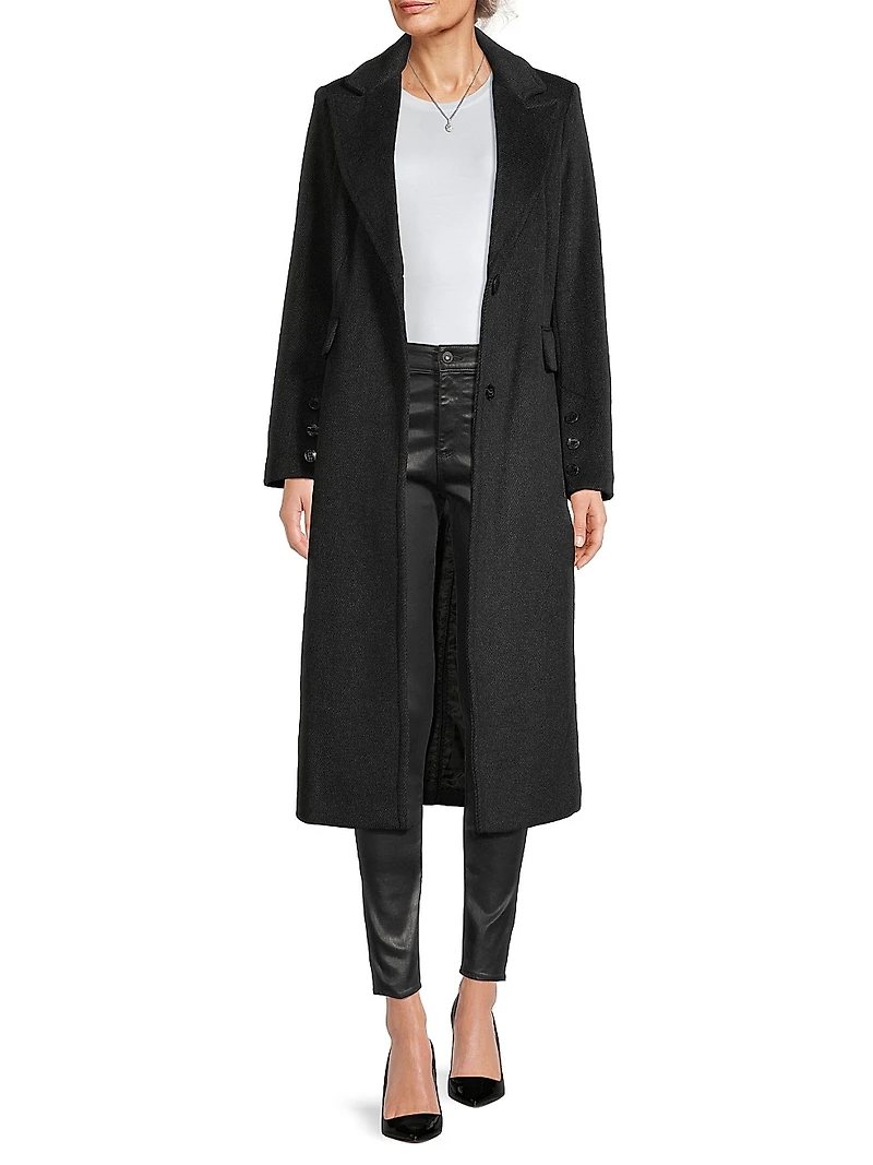 Reefer Wool-Blend Coat