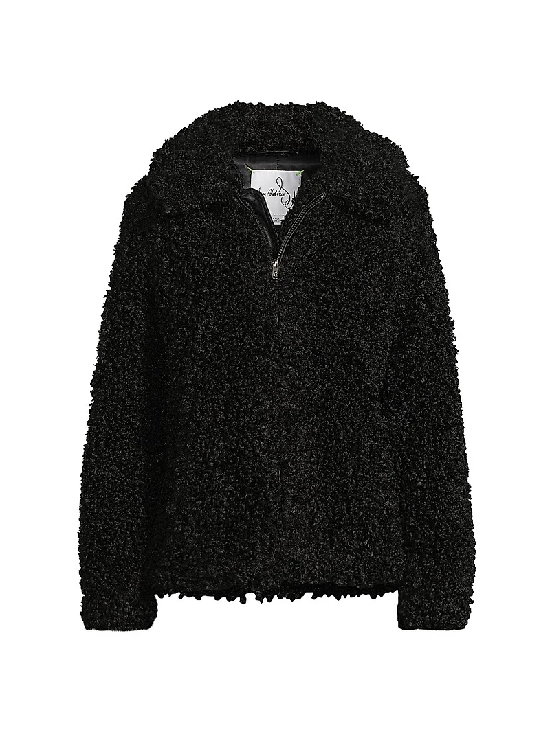 Faux-Shearling Zip-Front Jacket