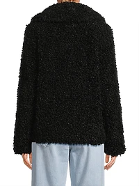 Faux-Shearling Zip-Front Jacket