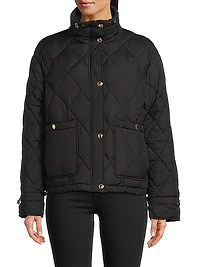 Quilted Funnel Neck Jacket