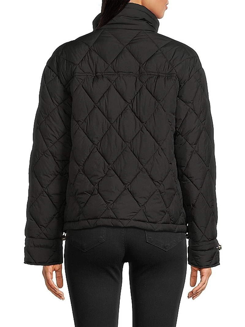 Quilted Funnel Neck Jacket