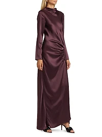 Doubleface Ruched Satin Gown