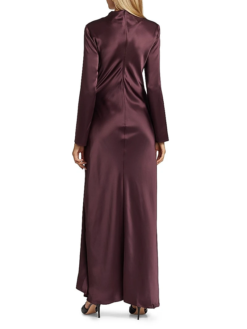 Doubleface Ruched Satin Gown