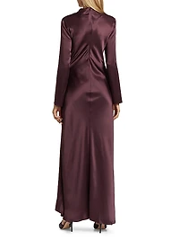 Doubleface Ruched Satin Gown