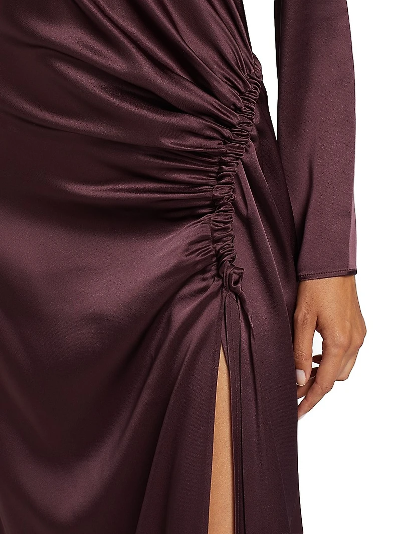 Doubleface Ruched Satin Gown