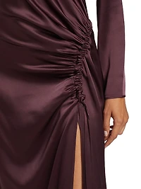 Doubleface Ruched Satin Gown