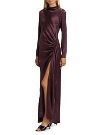 Doubleface Ruched Satin Gown
