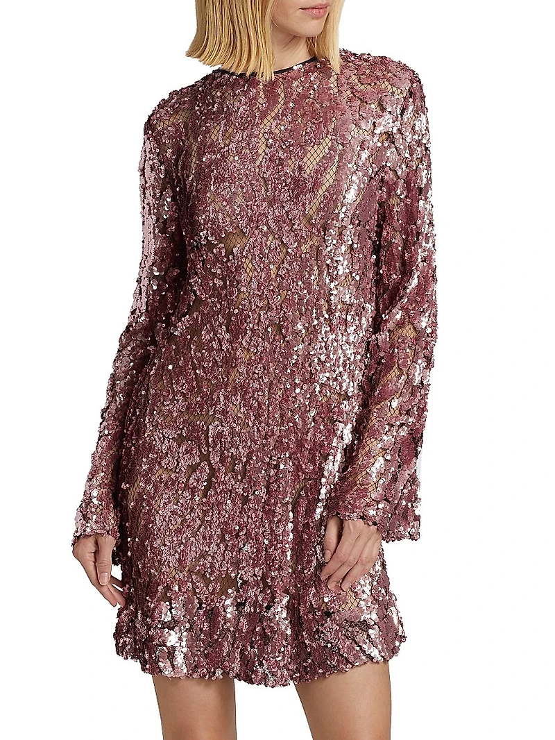 Sequin Embellished Shift Minidress