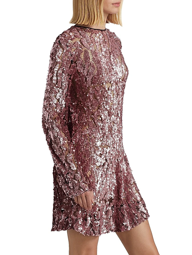 Sequin Embellished Shift Minidress
