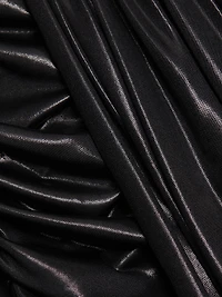 Coated Jersey Draped Maxi Skirt