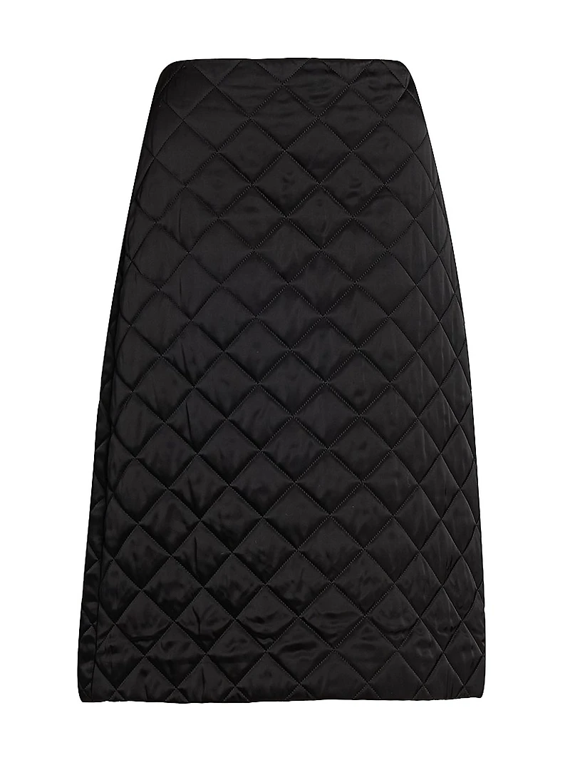 Quilted A-Line Midi-Skirt