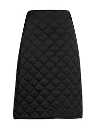 Quilted A-Line Midi-Skirt