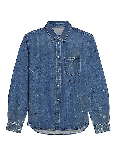 Painted Denim Shirt Jacket