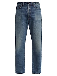 90's Cotton Denim Mid-Rise Straight-Leg Jeans