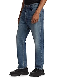 90's Cotton Denim Mid-Rise Straight-Leg Jeans