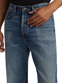90's Cotton Denim Mid-Rise Straight-Leg Jeans