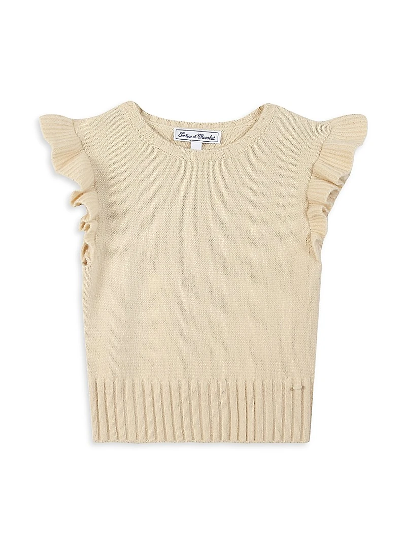 Little Girl's Wool-Blend Ruffle-Trim Sweater Vest