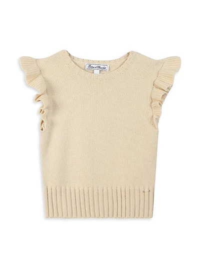 Little Girl's Wool-Blend Ruffle-Trim Sweater Vest