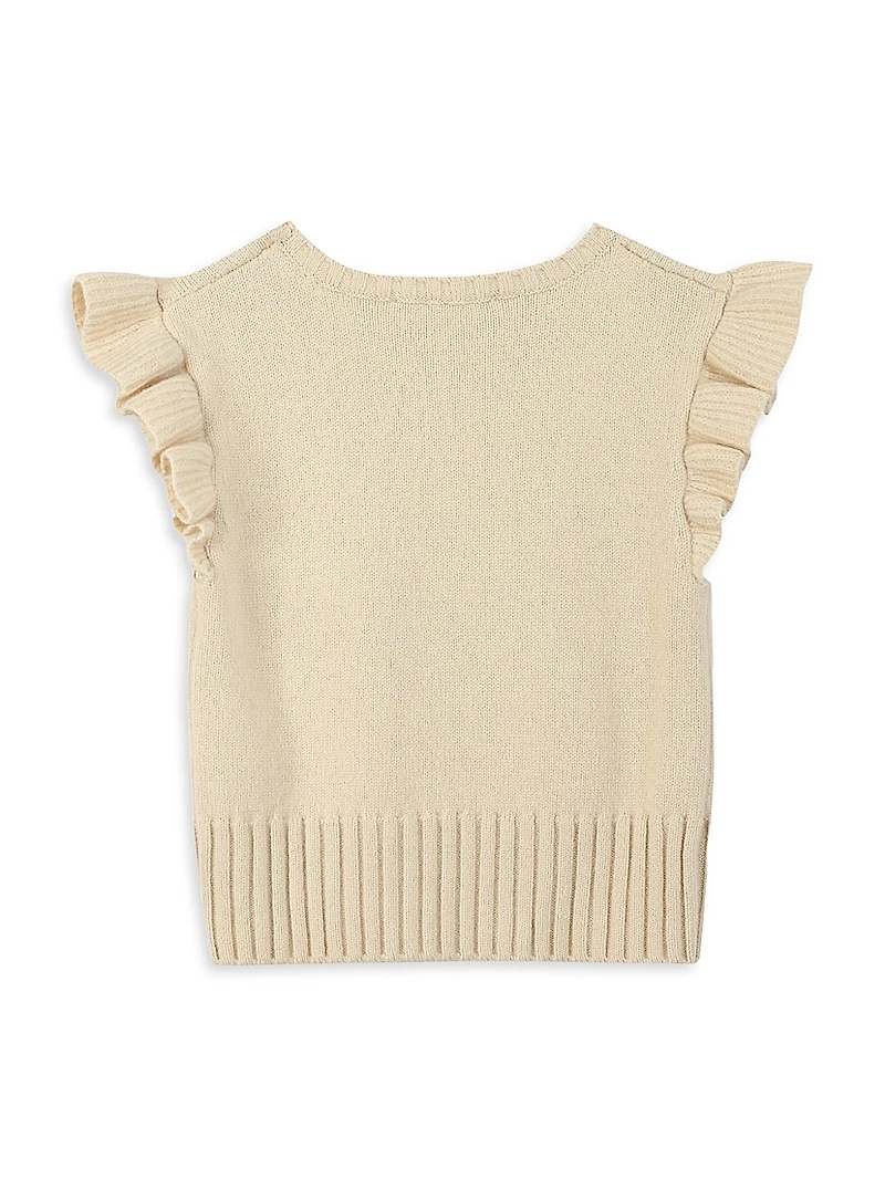 Little Girl's Wool-Blend Ruffle-Trim Sweater Vest