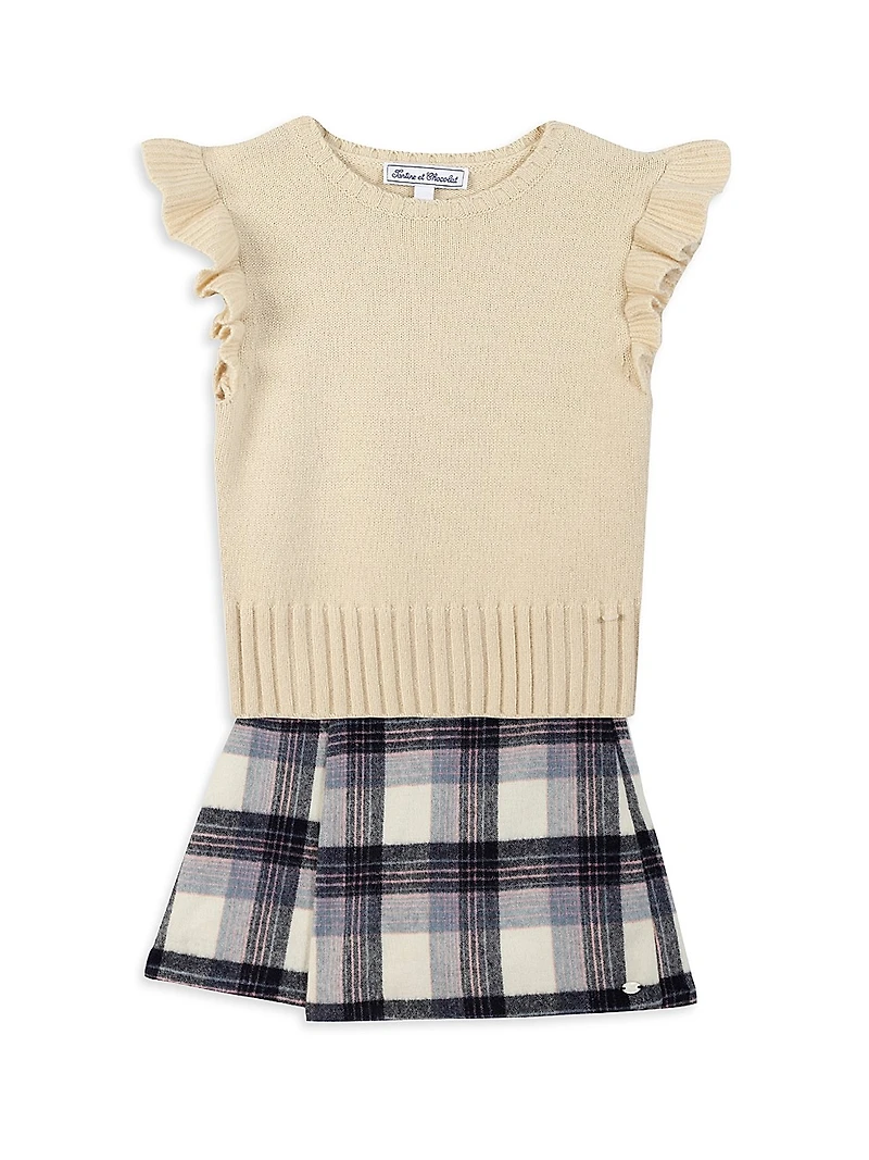 Little Girl's Wool-Blend Ruffle-Trim Sweater Vest