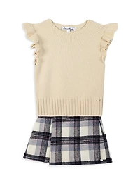 Little Girl's Wool-Blend Ruffle-Trim Sweater Vest