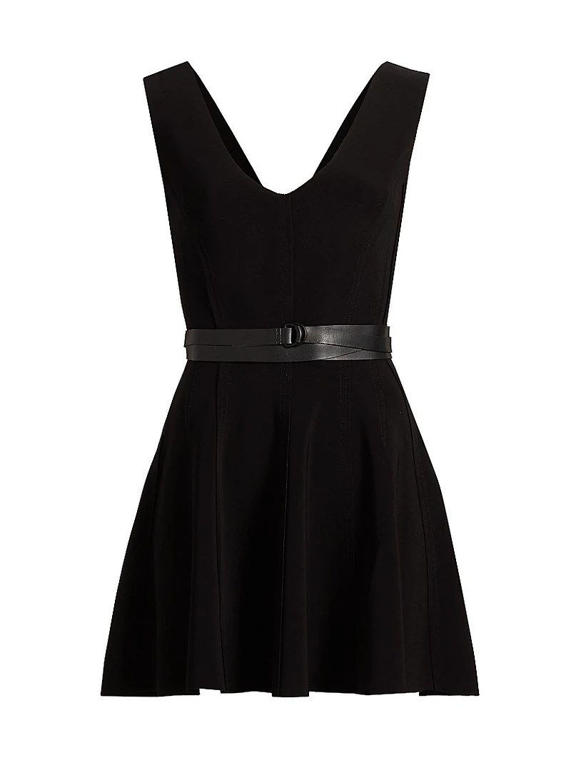 Grace Belted V-Neck Minidress