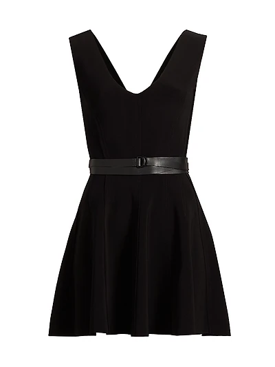 Grace Belted V-Neck Minidress