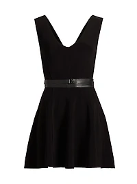 Grace Belted V-Neck Minidress