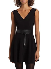Grace Belted V-Neck Minidress