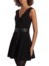 Grace Belted V-Neck Minidress