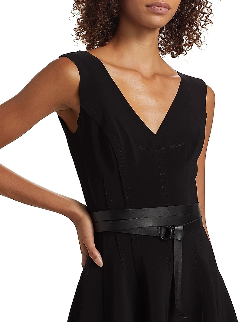 Grace Belted V-Neck Minidress