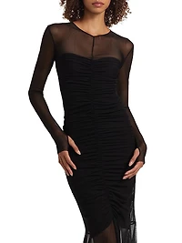 Long-Sleeve Fishtail Gown