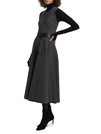 Grace Stretch-Cotton Belted Sleeveless Midi-Dress