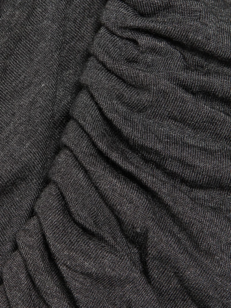 Draped Turtleneck Midi-Dress