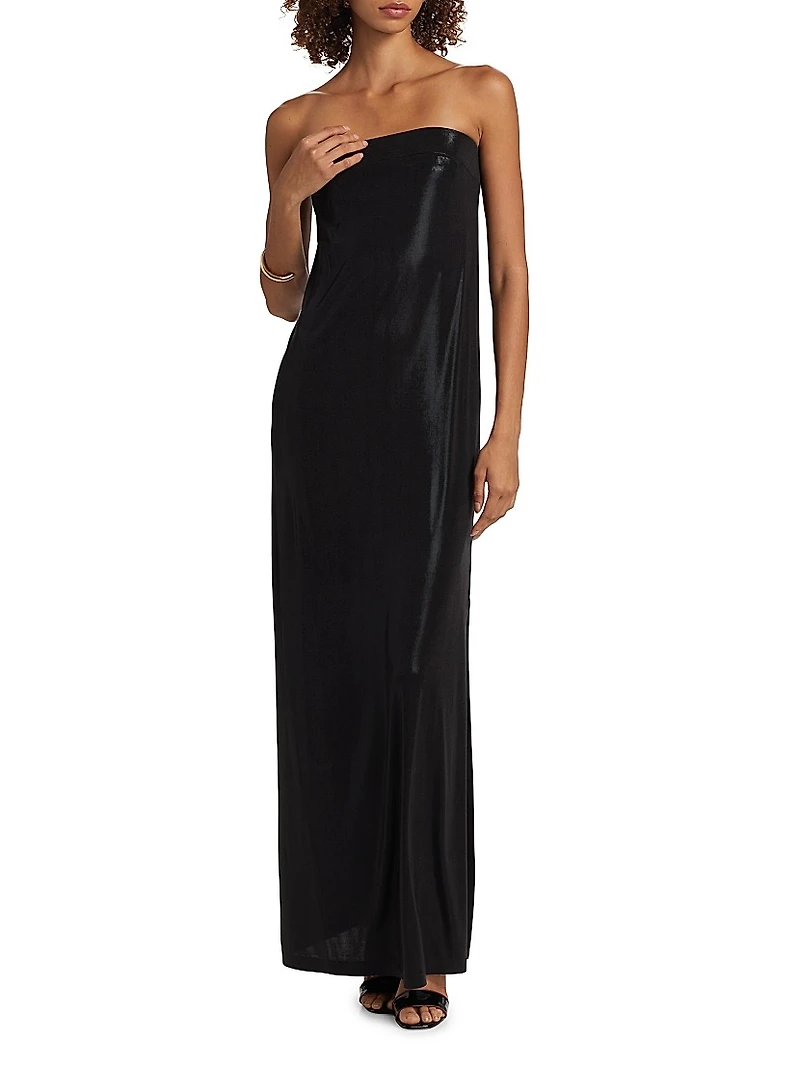 Slit Strapless Gown