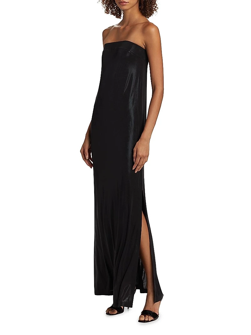 Slit Strapless Gown