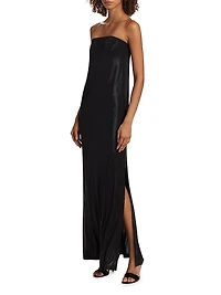 Slit Strapless Gown