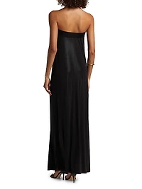 Slit Strapless Gown