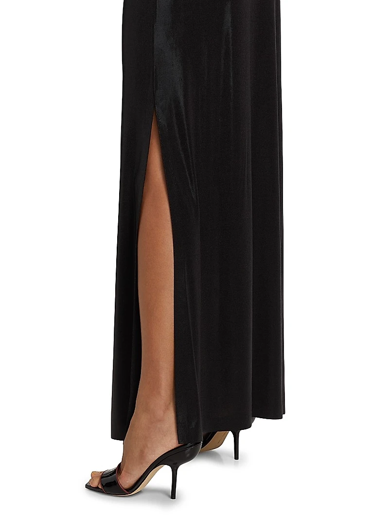 Slit Strapless Gown