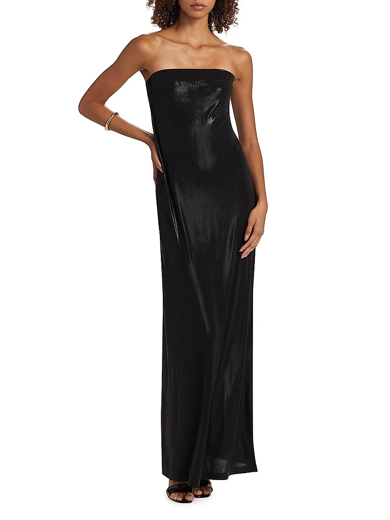 Slit Strapless Gown